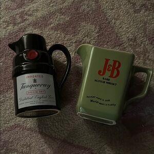 Tanqueray and J&B Ceramic Pitcher Set